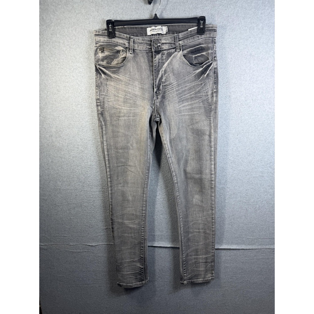 Modern Culture Jeans Mens 36x32 Gray Denim Slim Skinny Stretch Zip Fly Pants